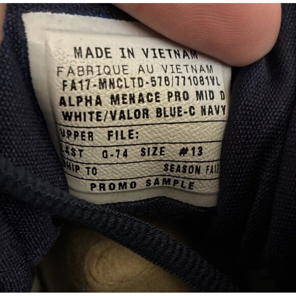 Nike Jordan UNC Alpha Menace Pro Mid D Football Cleats Size 13 PE Sample New - Picture 9 of 11